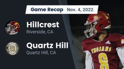 Recap: Hillcrest  vs. Quartz Hill  2022
