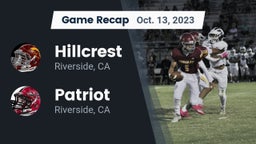 Recap: Hillcrest  vs. Patriot  2023