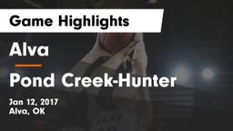 Alva  vs Pond Creek-Hunter  Game Highlights - Jan 12, 2017