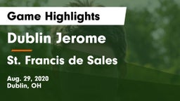 Dublin Jerome  vs St. Francis de Sales  Game Highlights - Aug. 29, 2020