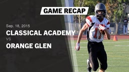 Recap: Classical Academy  vs. Orange Glen High 2015