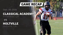 Recap: Classical Academy  vs. Holtville  2016
