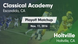 Matchup: Classical Academy vs. Holtville  2016