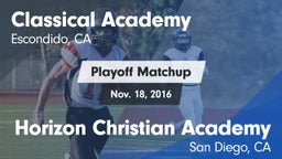 Matchup: Classical Academy vs. Horizon Christian Academy 2016