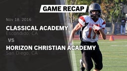 Recap: Classical Academy  vs. Horizon Christian Academy 2016