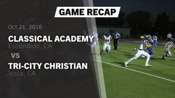Recap: Classical Academy  vs. Tri-City Christian  2016