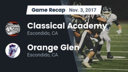 Recap: Classical Academy  vs. Orange Glen  2017