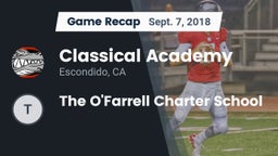 Recap: Classical Academy  vs. The O'Farrell Charter School 2018