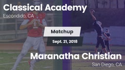 Matchup: Classical Academy vs. Maranatha Christian  2018