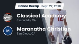 Recap: Classical Academy  vs. Maranatha Christian  2018