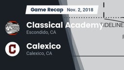 Recap: Classical Academy  vs. Calexico  2018