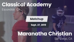 Matchup: Classical Academy vs. Maranatha Christian  2019
