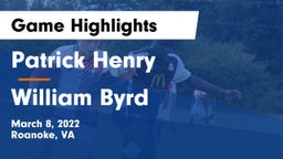 Patrick Henry  vs William Byrd  Game Highlights - March 8, 2022