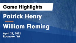 Patrick Henry  vs William Fleming  Game Highlights - April 28, 2022