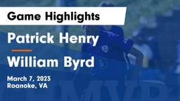 Patrick Henry  vs William Byrd  Game Highlights - March 7, 2023