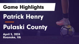 Patrick Henry  vs Pulaski County  Game Highlights - April 5, 2024