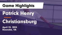 Patrick Henry  vs Christiansburg  Game Highlights - April 23, 2024