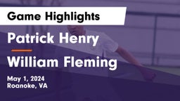 Patrick Henry  vs William Fleming  Game Highlights - May 1, 2024