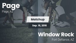 Matchup: Page vs. Window Rock  2016