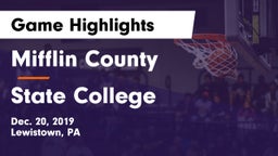 Mifflin County  vs State College  Game Highlights - Dec. 20, 2019