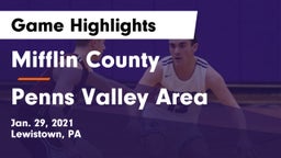 Mifflin County  vs Penns Valley Area  Game Highlights - Jan. 29, 2021