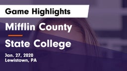 Mifflin County  vs State College  Game Highlights - Jan. 27, 2020