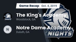 Recap: The King's Academy vs.      Notre Dame Academy 2019