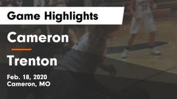 Cameron  vs Trenton  Game Highlights - Feb. 18, 2020