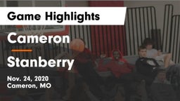 Cameron  vs Stanberry  Game Highlights - Nov. 24, 2020