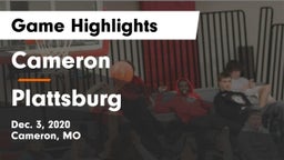 Cameron  vs Plattsburg  Game Highlights - Dec. 3, 2020