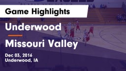 Underwood  vs Missouri Valley  Game Highlights - Dec 03, 2016