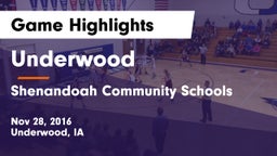 Underwood  vs Shenandoah Community Schools Game Highlights - Nov 28, 2016