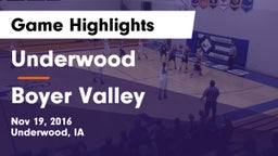 Underwood  vs Boyer Valley  Game Highlights - Nov 19, 2016