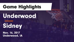 Underwood  vs Sidney  Game Highlights - Nov. 16, 2017