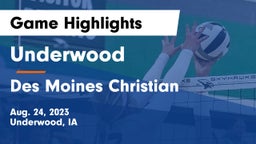 Underwood  vs Des Moines Christian  Game Highlights - Aug. 24, 2023