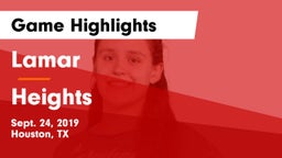 Lamar  vs Heights  Game Highlights - Sept. 24, 2019