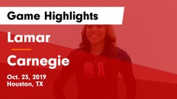 Lamar  vs Carnegie  Game Highlights - Oct. 23, 2019