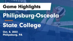 Philipsburg-Osceola  vs State College  Game Highlights - Oct. 8, 2022