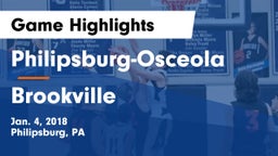 Philipsburg-Osceola  vs Brookville  Game Highlights - Jan. 4, 2018