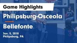 Philipsburg-Osceola  vs Bellefonte  Game Highlights - Jan. 5, 2018