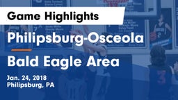 Philipsburg-Osceola  vs Bald Eagle Area  Game Highlights - Jan. 24, 2018
