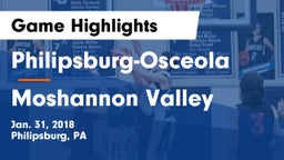 Philipsburg-Osceola  vs Moshannon Valley Game Highlights - Jan. 31, 2018