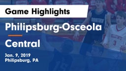 Philipsburg-Osceola  vs Central  Game Highlights - Jan. 9, 2019