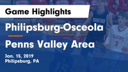 Philipsburg-Osceola  vs Penns Valley Area  Game Highlights - Jan. 15, 2019