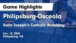 Philipsburg-Osceola  vs Saint Joseph's Catholic Academy Game Highlights - Jan. 13, 2020