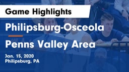 Philipsburg-Osceola  vs Penns Valley Area  Game Highlights - Jan. 15, 2020