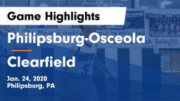 Philipsburg-Osceola  vs Clearfield  Game Highlights - Jan. 24, 2020