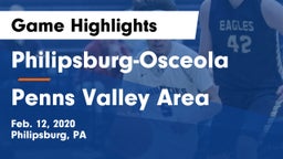 Philipsburg-Osceola  vs Penns Valley Area  Game Highlights - Feb. 12, 2020