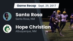 Recap: Santa Rosa  vs. Hope Christian  2017