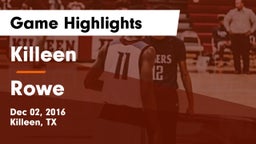 Killeen  vs Rowe  Game Highlights - Dec 02, 2016